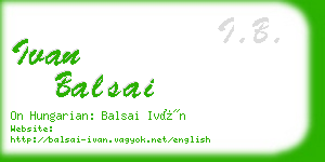 ivan balsai business card